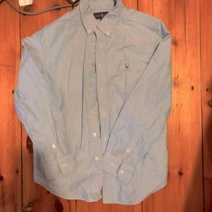 Boys 14-16 polo bottom up shirt light blue